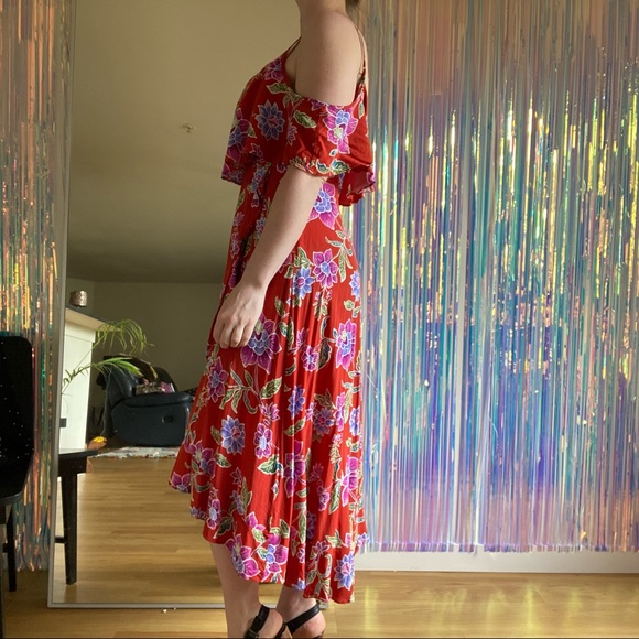 F21 • Floral Open Shoulder Wrap Dress - Picture 14 of 14